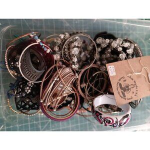 Lot of Bracelets Bangles Stretch Assorted Colors & Styles Wearable or Repurpose